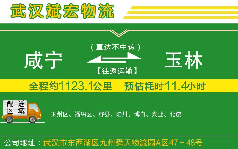 咸寧到玉林物流公司