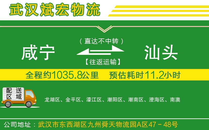 咸寧到汕頭物流公司