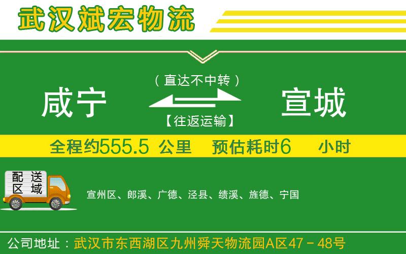 咸寧到宣城物流公司