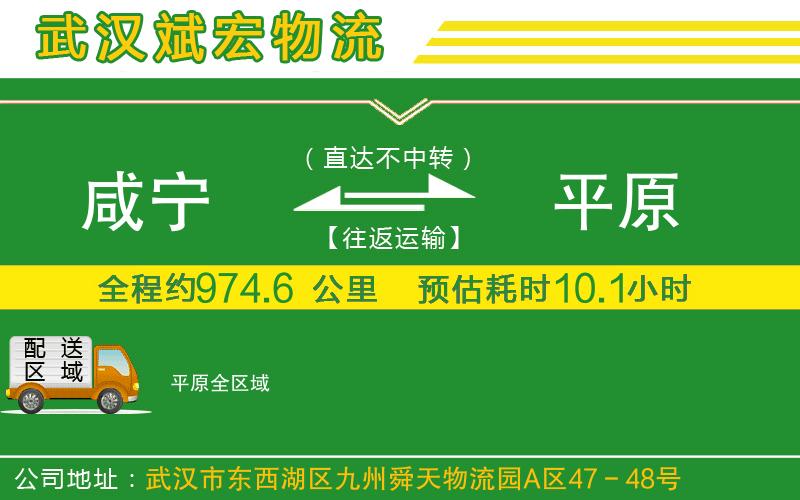 咸寧到平原物流公司