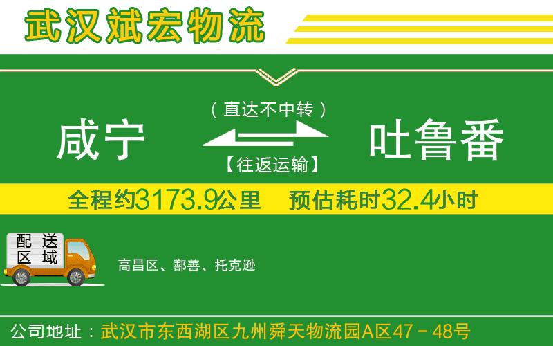咸寧到吐魯番物流公司