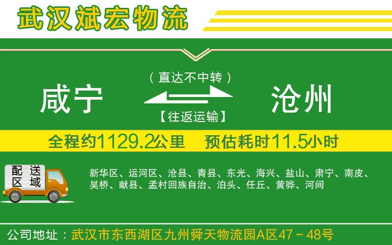 咸寧到滄州物流公司
