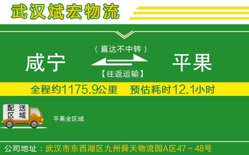 咸寧到平果物流公司