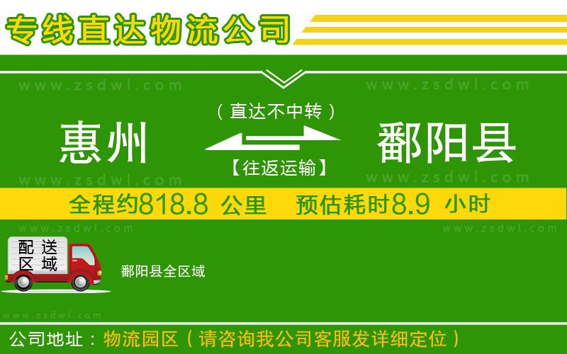惠州到鄱陽縣物流公司
