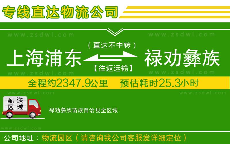 上海浦東區(qū)到祿勸彝族苗族自治縣物流公司