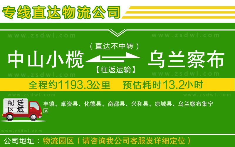 中山小欖到烏蘭察布物流專線