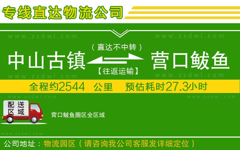 中山古鎮(zhèn)到營口鲅魚圈區(qū)物流公司