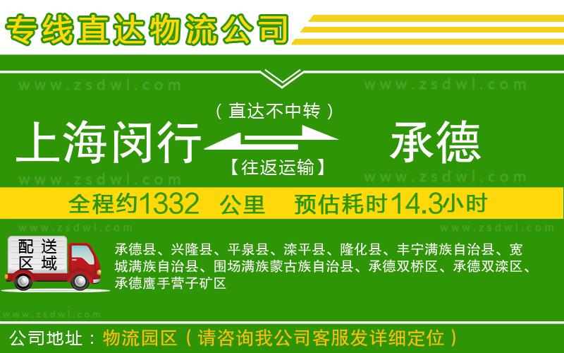 上海閔行區(qū)到承德物流專線