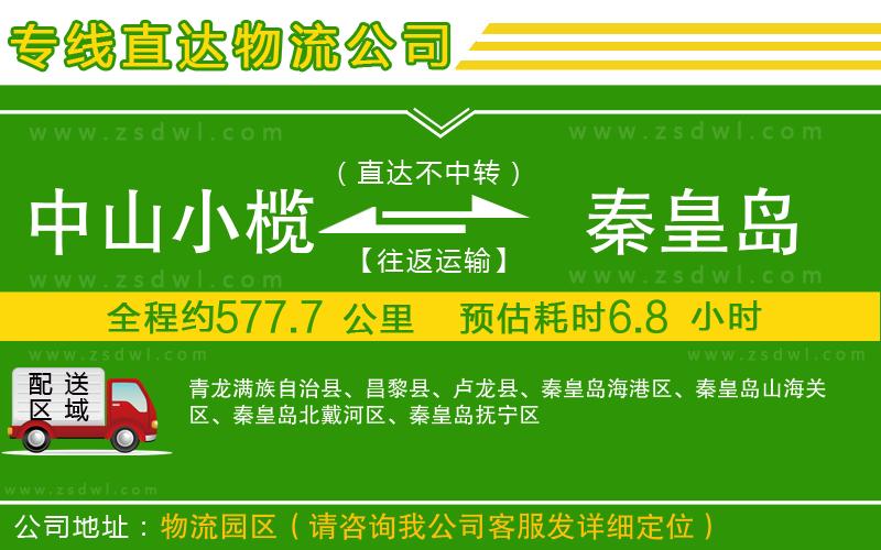 中山小欖到秦皇島物流專線