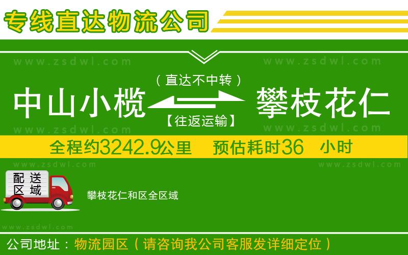 中山小欖到攀枝花仁和區(qū)物流專線