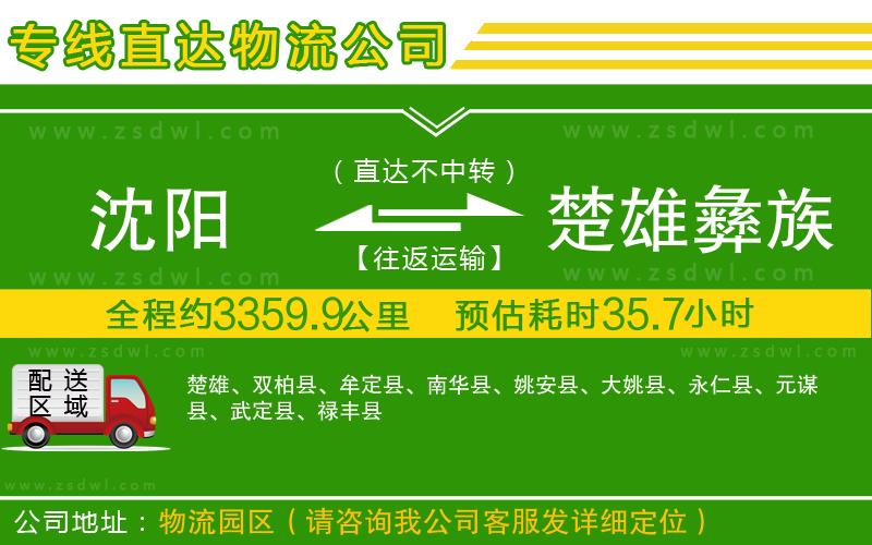 沈陽(yáng)到楚雄彝族自治州物流公司