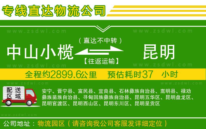 中山小欖到昆明物流專線