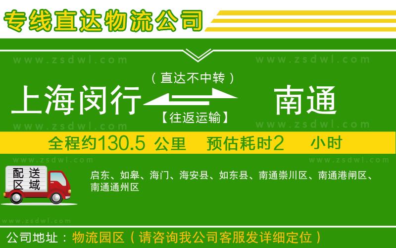 上海閔行區(qū)到南通物流專線