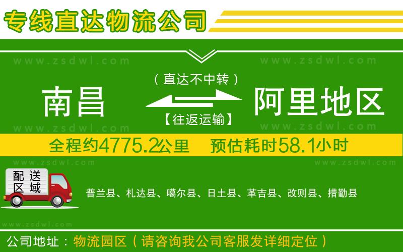南昌到阿里地區(qū)物流公司