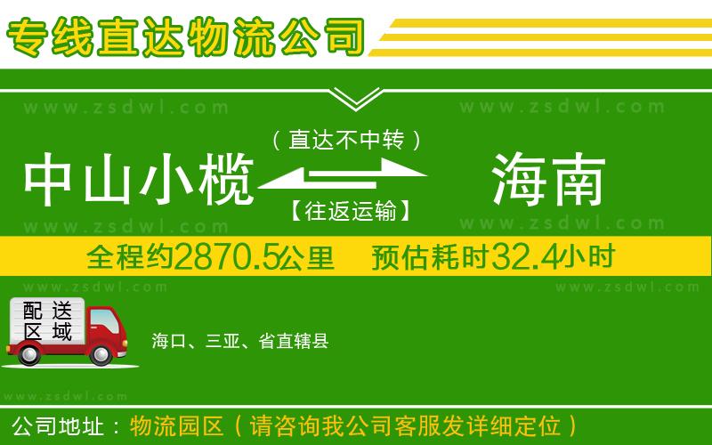 中山小欖到海南物流專線