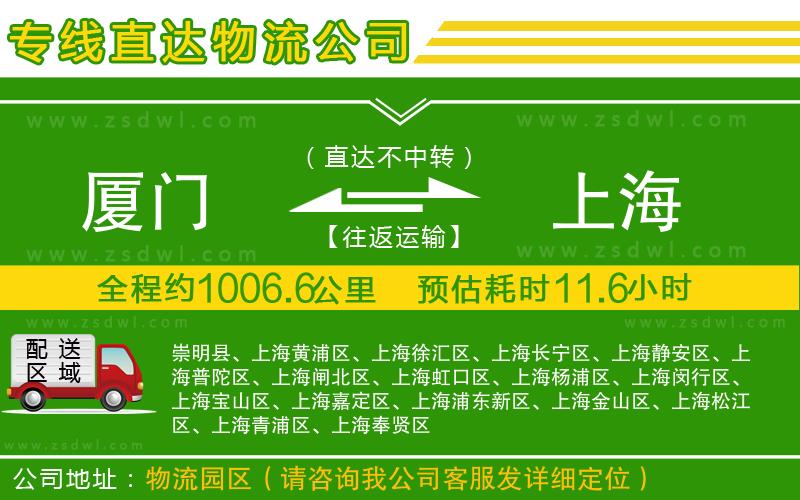 廈門(mén)到上海物流專(zhuān)線