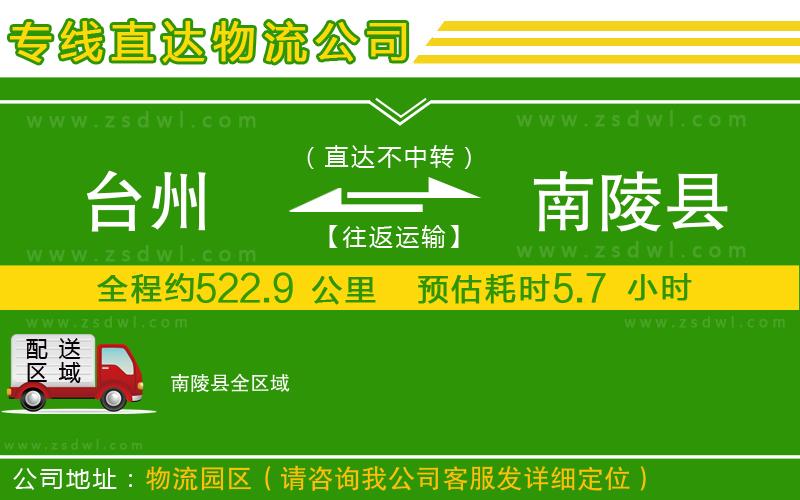 臺州到南陵縣物流專線