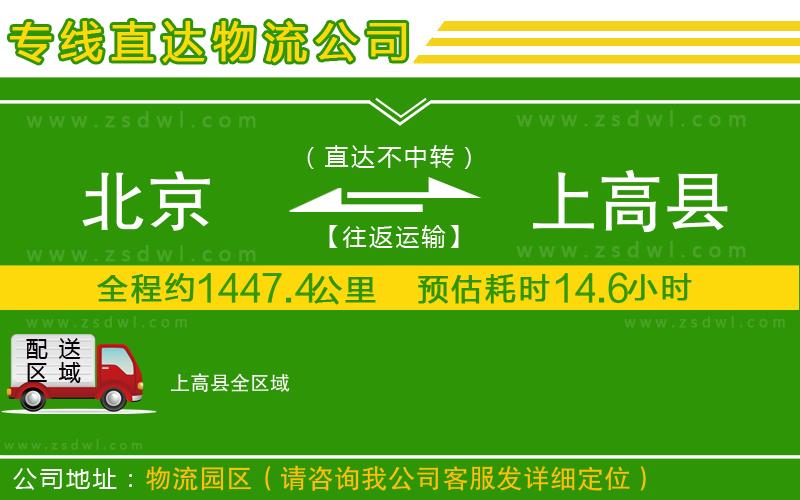 北京到上高縣物流公司