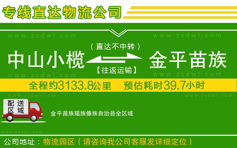 中山小欖到金平苗族瑤族傣族自治縣物流專線