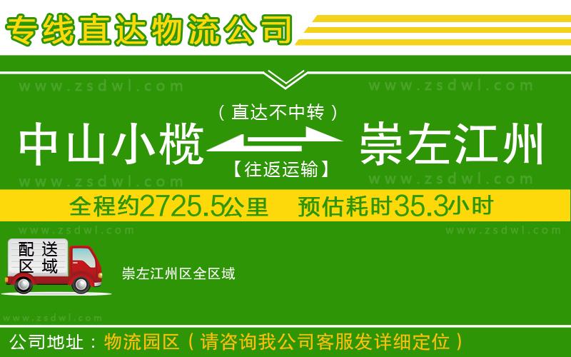 中山小欖到崇左江州區(qū)物流專(zhuān)線(xiàn)