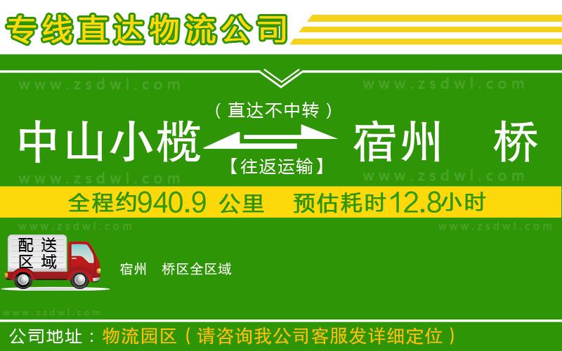 中山小欖到宿州埇橋區(qū)物流專線
