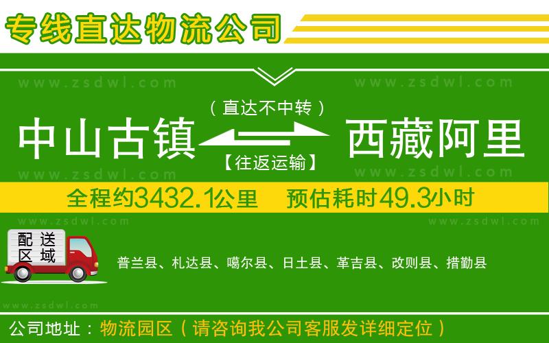 中山古鎮(zhèn)到西藏阿里地區(qū)物流公司