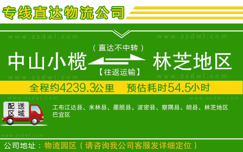 中山小欖到林芝地區(qū)物流專線