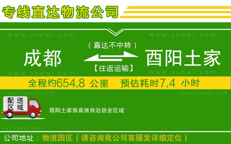成都到酉陽(yáng)土家族苗族自治縣物流公司