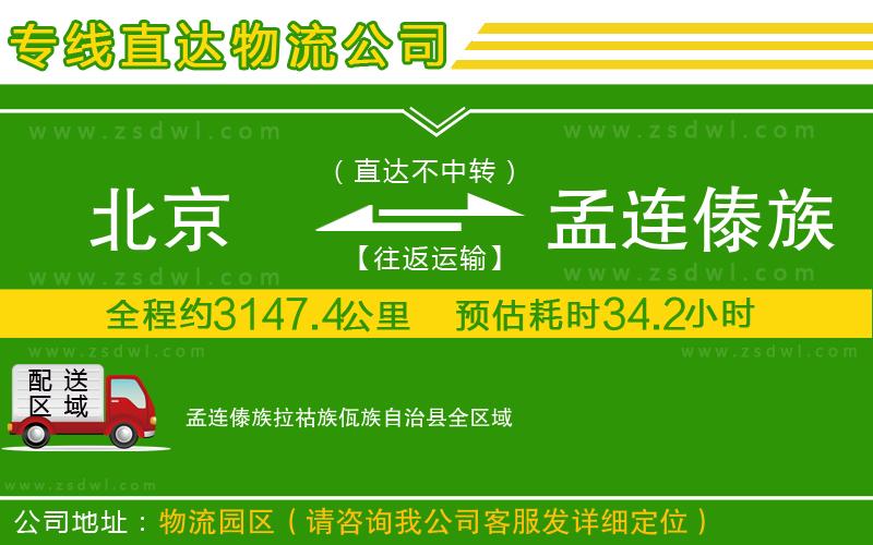 北京到孟連傣族拉祜族佤族自治縣物流公司