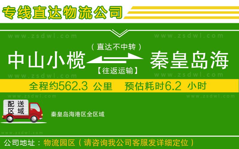 中山小欖到秦皇島海港區(qū)物流專線