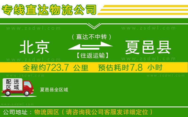 北京到夏邑縣物流專線