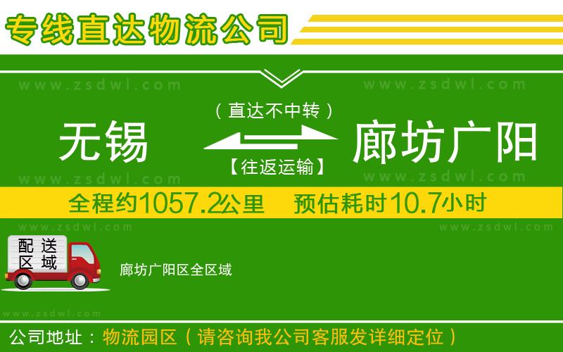 無錫到廊坊廣陽區(qū)物流公司