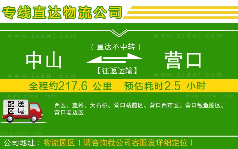 中山到營口物流公司