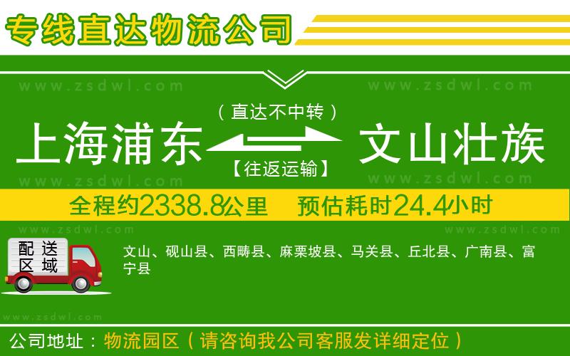 上海浦東區(qū)到文山壯族苗族自治州物流公司