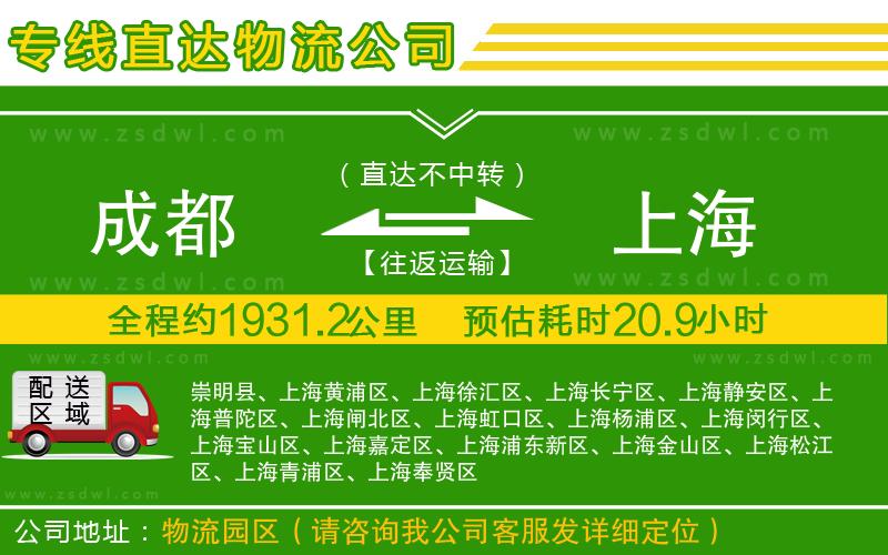 成都到上海物流專線