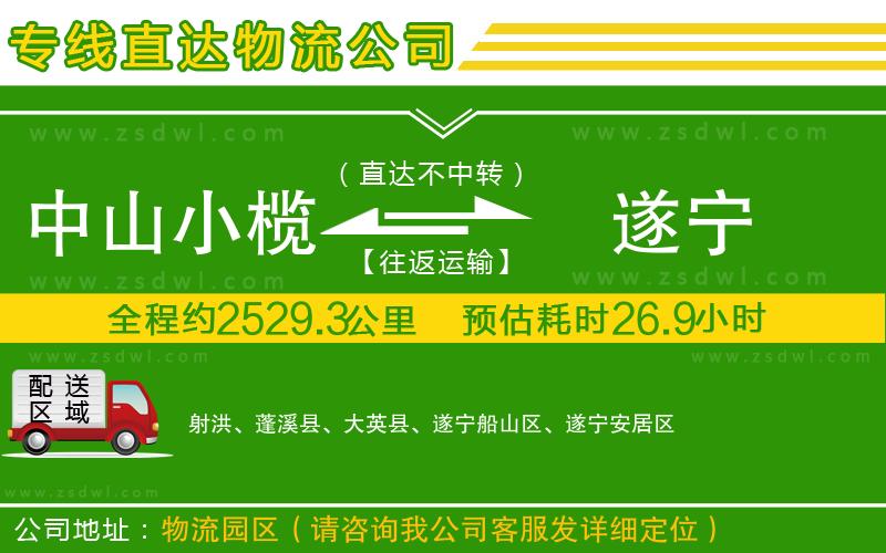 中山小欖到遂寧物流專線