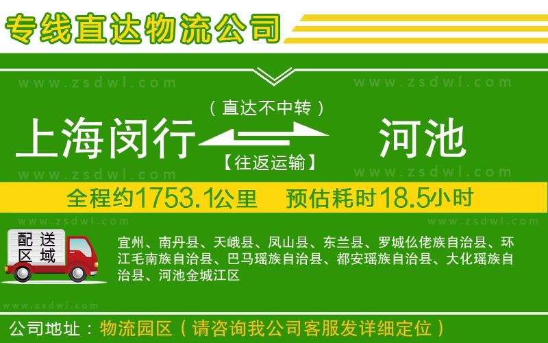 上海閔行區(qū)到河池物流公司