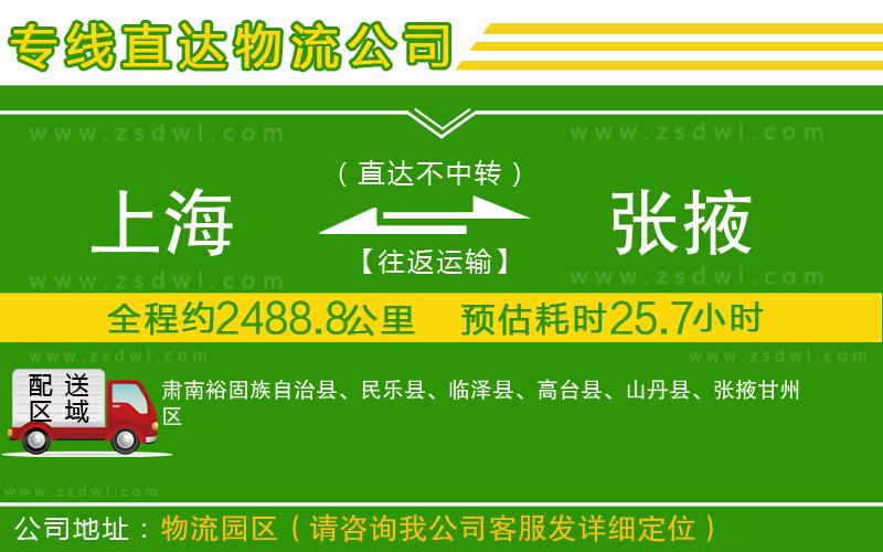 上海到張掖物流專線