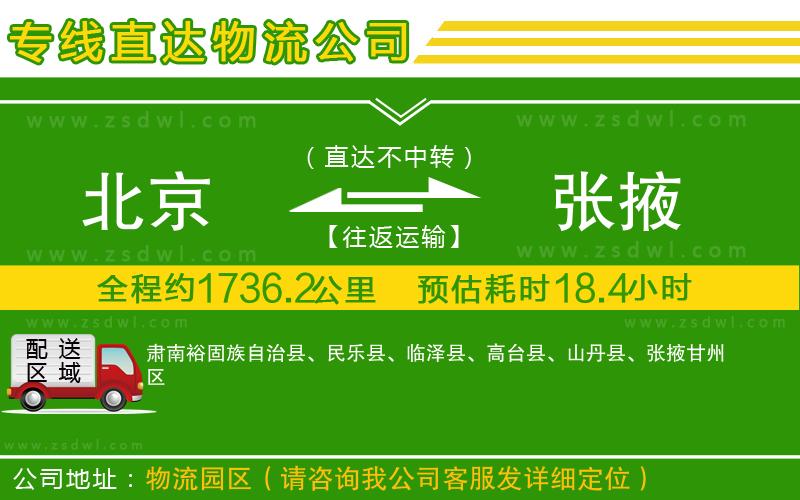 北京到張掖物流專線