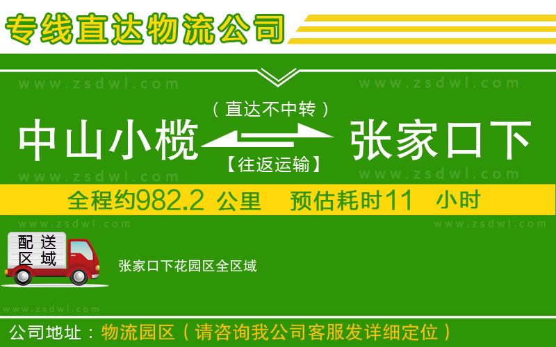 中山小欖到張家口下花園區(qū)物流專線