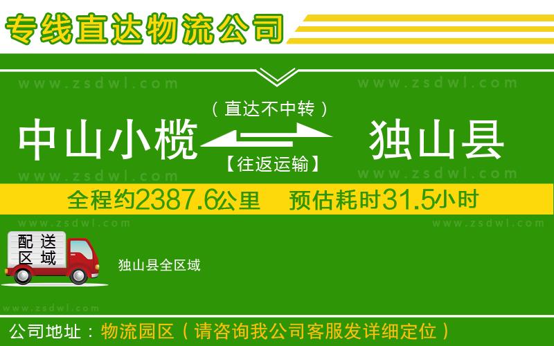中山小欖到獨山縣物流專線