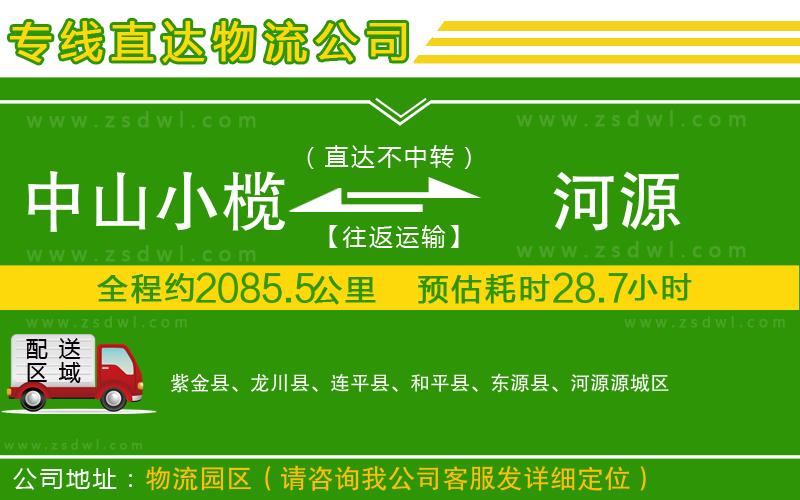 中山小欖到河源物流專線
