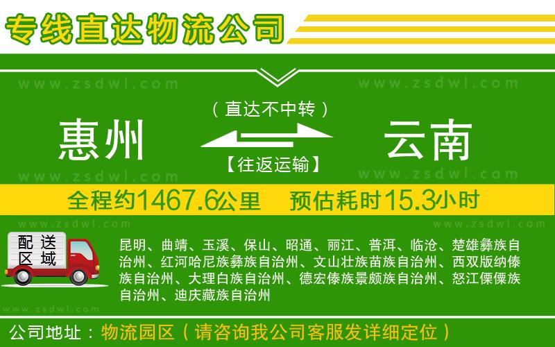 惠州到云南物流公司