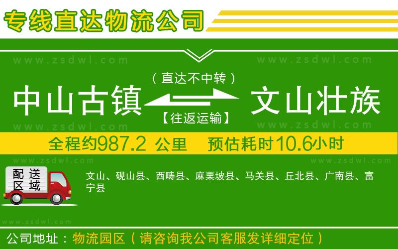 中山古鎮(zhèn)到文山壯族苗族自治州物流公司