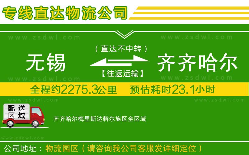 無(wú)錫到齊齊哈爾梅里斯達(dá)斡爾族區(qū)物流公司