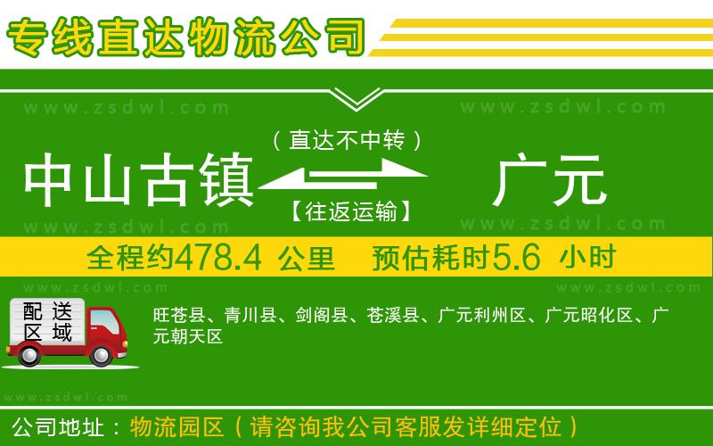 中山古鎮(zhèn)到廣元物流專線