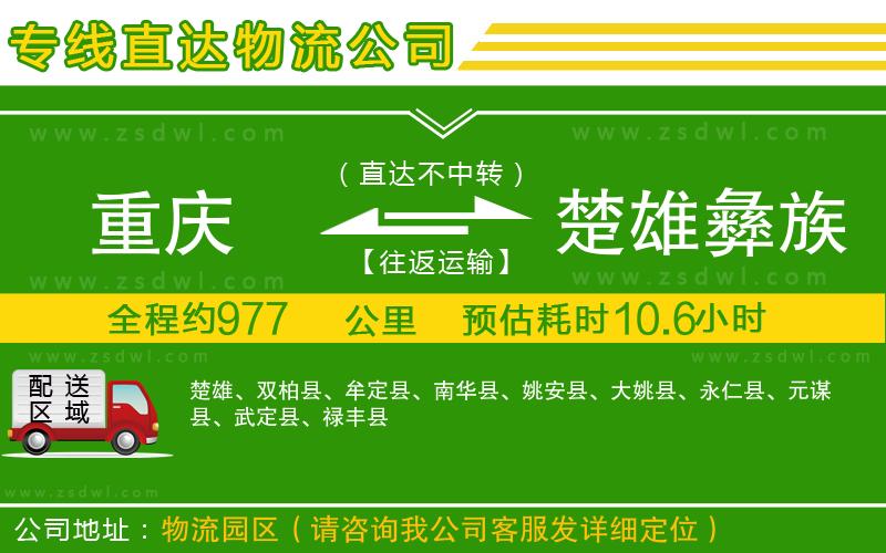 重慶到楚雄彝族自治州物流公司