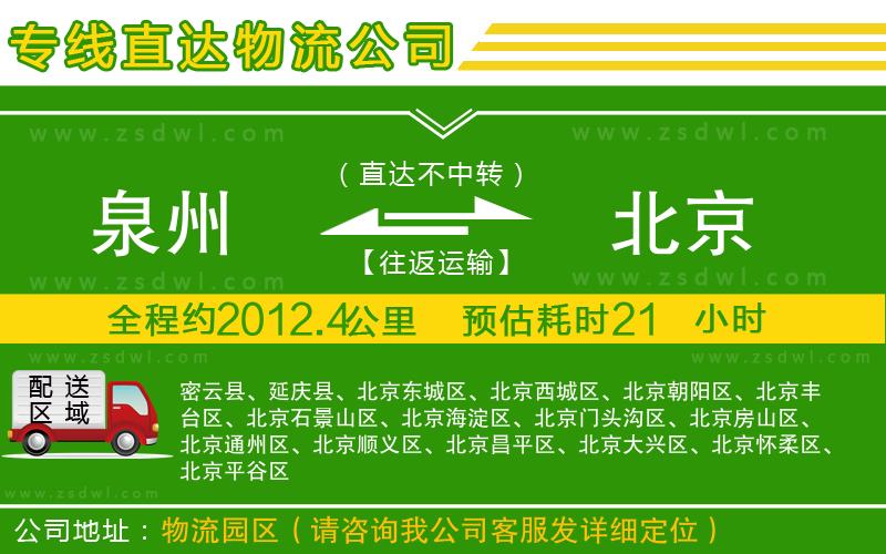 泉州到北京物流專線