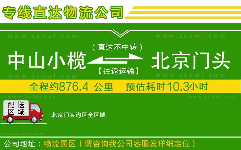 中山小欖到北京門頭溝區(qū)物流專線