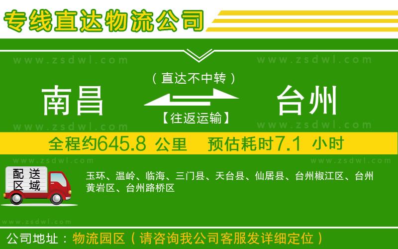 南昌到臺州物流專線